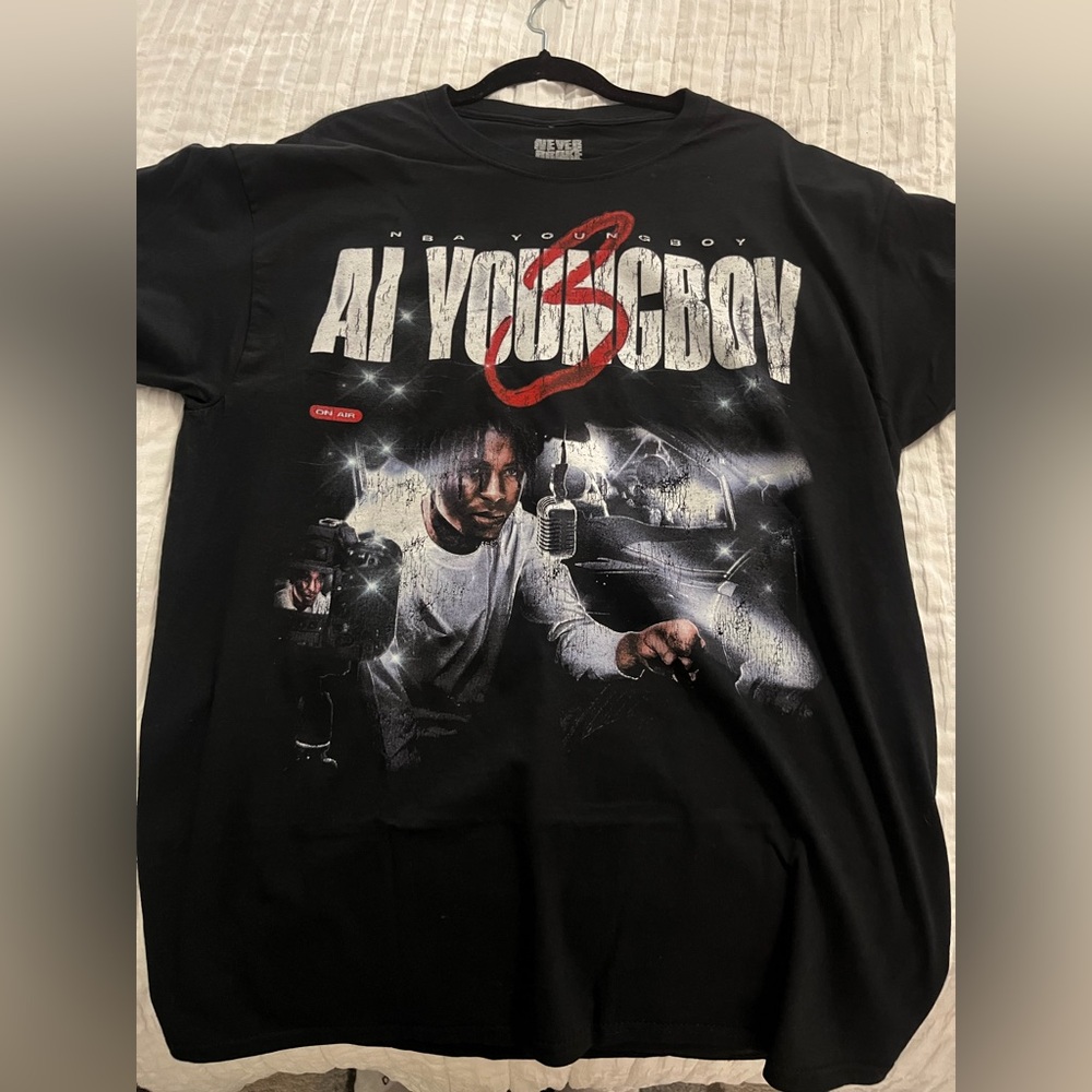 Never Broke Again Black and Red Graphic Tee